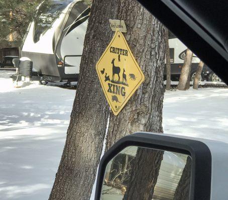 Critter Crossing sign!