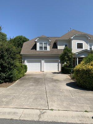 Before driveway surface cleaning