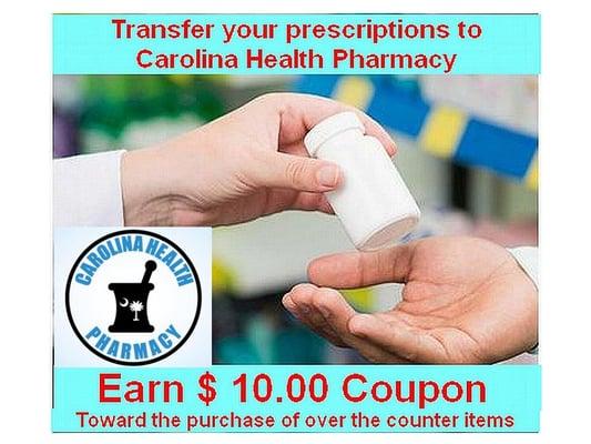 Transfer your prescriptions and earn $ 10.00 Coupon 
 Offer apply to new customers