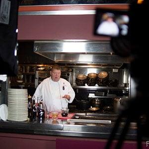 Filming Holiday Recipe Blog Videos with El Gaucho Executive Chef Steve Cain.