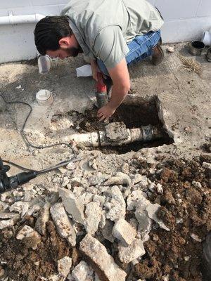 Replacing backwater valve