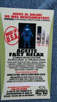 En este poster puedes leer parte de los beneficios de fabuloso aceite