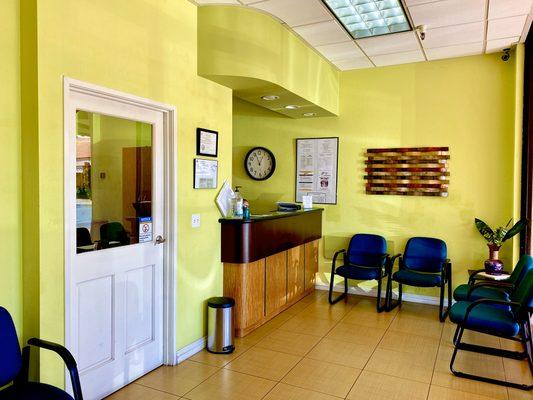 Front desk, patient waiting room