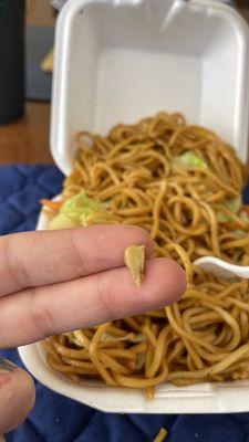 Found this piece of  bone in my chow Mien