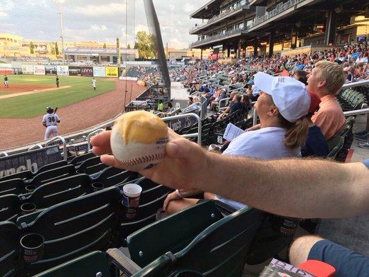 Nacho ball.  August 19, 2017.  Barons lost game to Biscuits