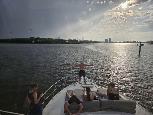 Family escapes summer heat on the River Cruise