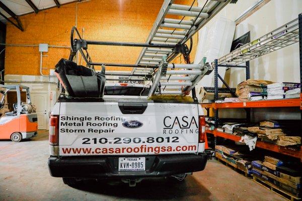 Casa Roofing vehicle & shop