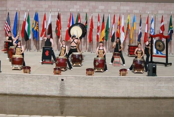 Kaminari Taiko performing on the World Stage