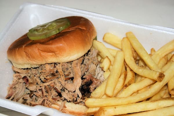 Pulled pork sandwich and fries ... more than enough.