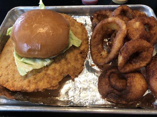 Pork Tenderloin and Onion Rings