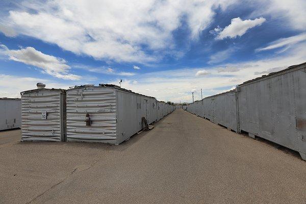 A New Mexico exclusive: Box-car storage units. Boxcars are big, secure and insulated, offering passive climate control and soundproofing.