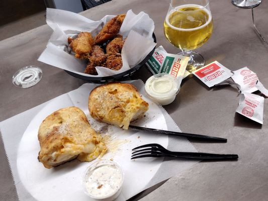 stromboli, wings, and a coconutty cider