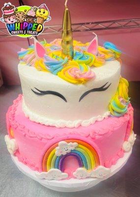 Custom Unicorn 2 Tier Cake