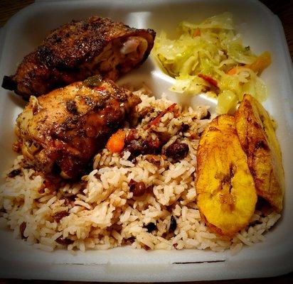 $10 Jerk Chicken Meal + $1 Plantain - $11 total