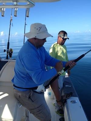 Neptuna customer working on his fish