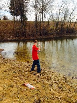 Shawn fishing at the mercy house