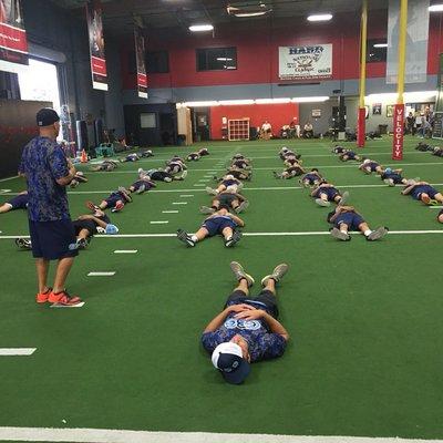 Ryan leading Garciaparra Baseball through a mental training and visualization exercise.