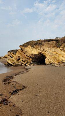 Hidden Beach with sea cave...