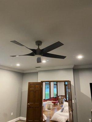 New ceiling fan install and can lighting retro fit.