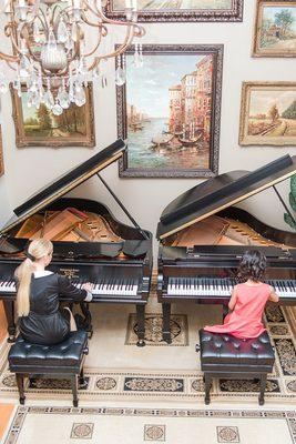 Two grand Steinway and Sons piano for teaching