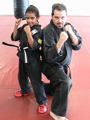 Steve Sosa and blackbelt student Jayda