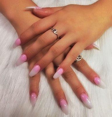 Pink and White Ombre