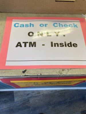 CASH ONLY