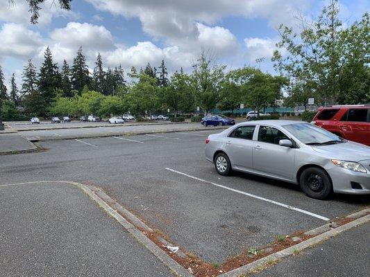 Parking lot near the school entrance, Thursday 25 July 2024.