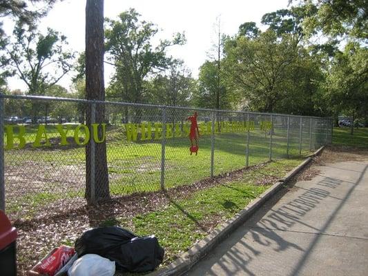 Bayou Wheels Skatepark Fence Sign