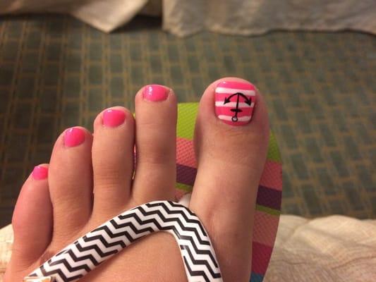 My pedicure with the acrylic added to big toes!!!