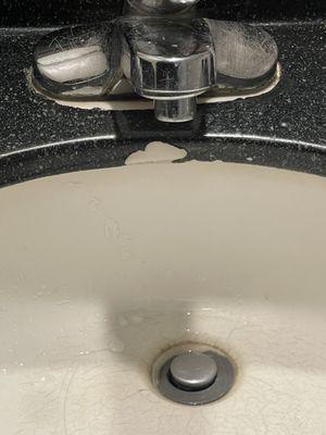 Bathroom sink with leak