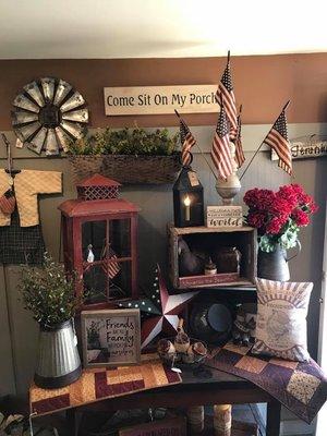 Our decor is changing with the season, including Americana