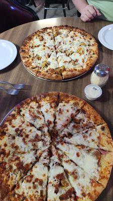 All meat and cheeseburger pizza