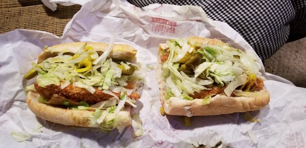 I ordered two Breaded Buffalo Chicken Sanwiches and both came with very little sauce. One didn't even have tomatoes like I ordered.