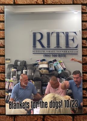 Thanks to RITE law for donating to the animal shelter today!