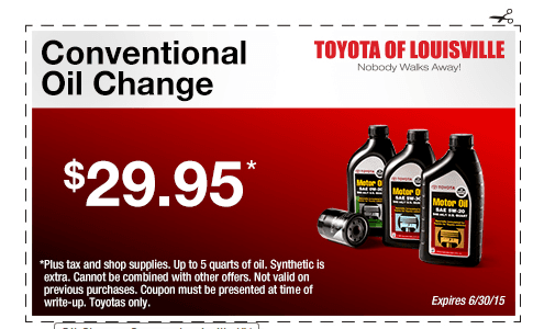 $29.95* Conventional Oil Change - Expires 6/30/15