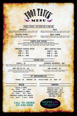 Food Truck Menu