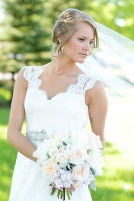 Beautiful bride and bouquet