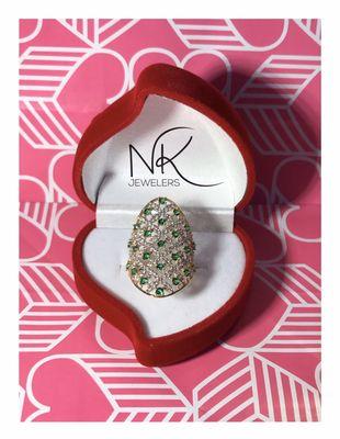 ‍ *14k Gold ring*CZ*Emerald #nkjewelers #jewelry #14kgold #jewelry #emerald #ring