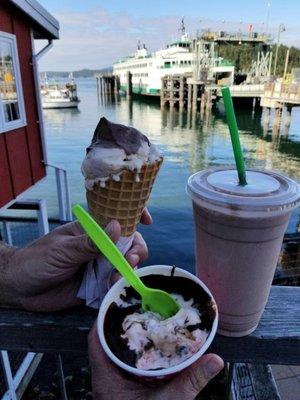 Catch ice cream and a ferry