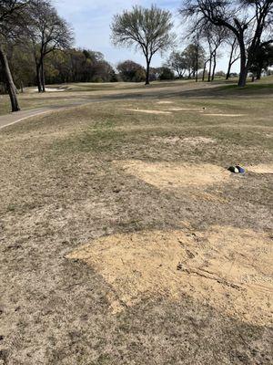 Cart path only and course was bone dry