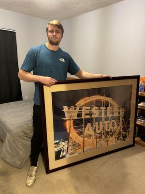 A 30x60 print ordered from my website with custom framing using archival level materials.