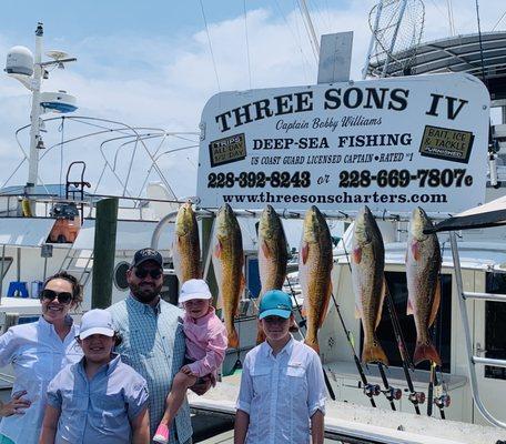 About 1/4 our catches of the day! Not pictures are a ton of Jack fish and two  SHARKS!