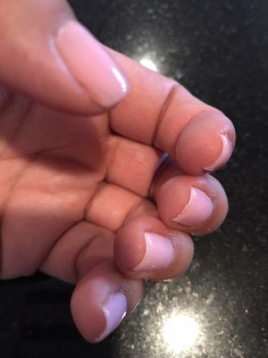 Jagged nail tip edges