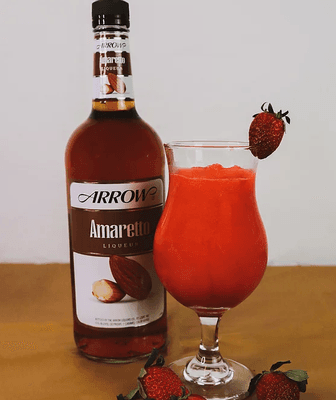 Red Hot Lover Strawberry flavor and amaretto liquor blended with ice cream