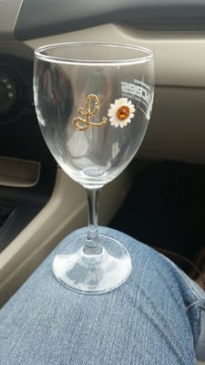 My decorated wine glass. Thanks Yelp!