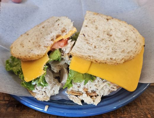 "The Nancy" - homemade tuna with Vermont cheddar on whole wheat!