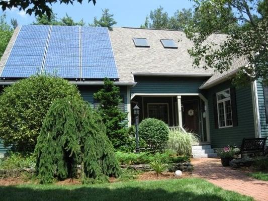 A complete solar photovoltaic installation in Hollis, NH.