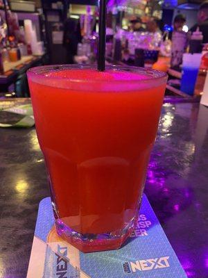 Red rocket, a fruity rum concoction.