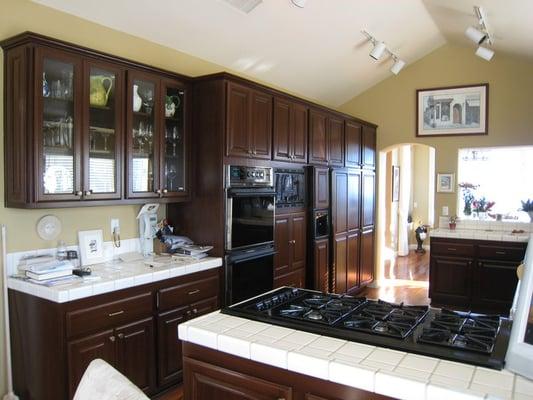 these cabinets were Honey Oak!